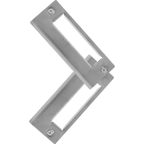 Plaque de recouvrement pour trou de porte, gâche pour serrure à cylindre (2 pièces), renfort argenté