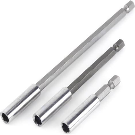 Bit Holder - 1/4" Hex Shank - 60 mm 100 mm 150 mm - Pour Tournevis Électrique et Outils à Percussion - 3 Pièces (1/5)