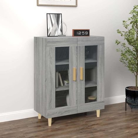 Buffet - Armoire de rangement Enfilade Sonoma gris 69,5x34x90 cm Bois d'ingénierie BV153303 - BonneVie (1/5)