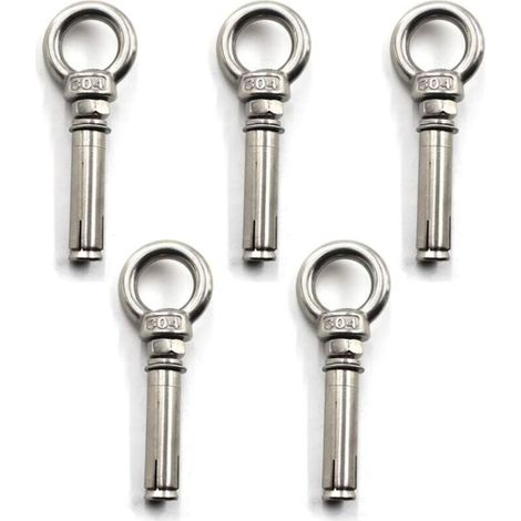5 pièces M6x50mm Anneau de levage à anneau à anneau en acier inoxydable 304