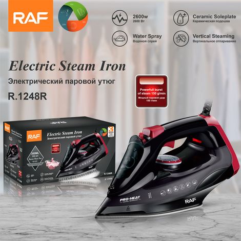 Fer à repasser électrique (rouge) aux normes européennes - Fer à vapeur électrique domestique - Fer portable - Multifonctionnel à trois vitesses (1/3)
