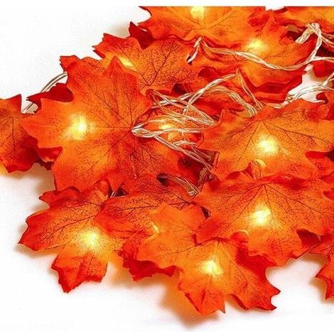 Bardusch-Guirlande d'automne, Decoration automne, 20 Guirlandes lumineuses, Guirlande de feuilles d'automne, Decoration halloween noel, Décoration de Thanksgiving, Decoration murale (1/5)