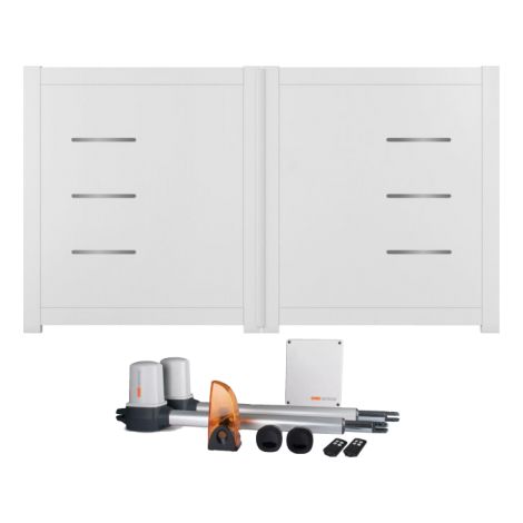 Portail battant électrique PVC blanc avec moteur Sentinel H 160 x L 250 BRIANÇON