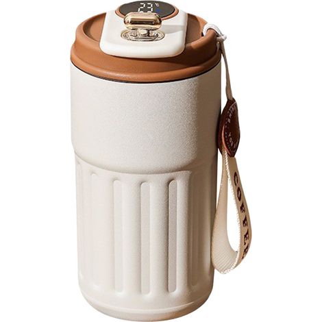 Tasse Isotherme - Affichage LED Numérique - Double Paroi Acier Inoxydable - Pour Boissons Chaudes et Froides - Idéale Voyage Camping Bureau - 1 Pièce (1/5)