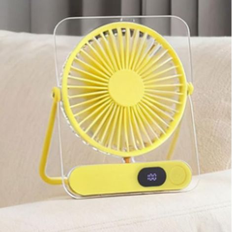 ventilateur portable silencieux,Peut être posé ou suspendu pliable.30 dB,Recharge USB-C,Affichage LED,Maison et Voyage,(jaune) (1/3)
