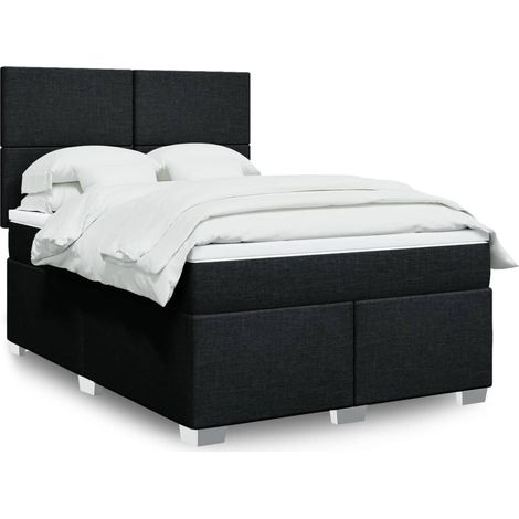Boxspringbett mit Matratze Schwarz 140x200 cm Stoff