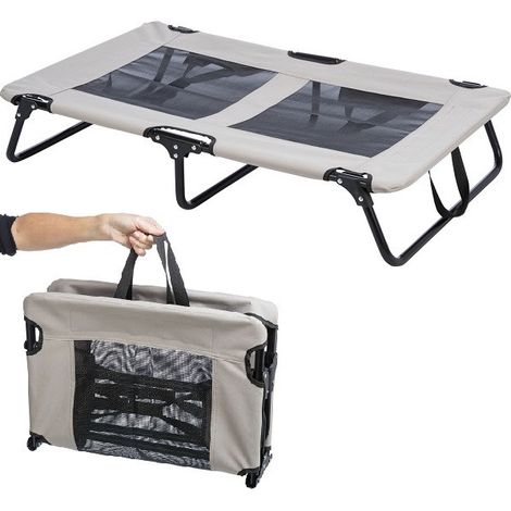 aio-factory Trixie lettino da campeggio grigio scuro/turchese 88x32x88 cm