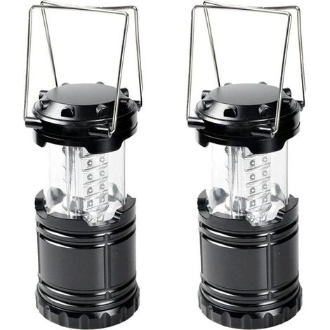 Ensemble de 2 lanternes portables, 30 LED, avec base magnétique, idéales pour le camping, la randonnée, la pêche et les ouragans, les tempêtes, les pannes de courant, les tentes, les abris de camping (1/5)