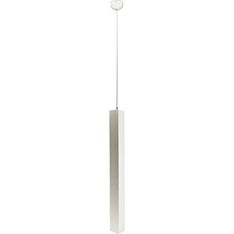 TrAdE Shop Traesio - Pendente Lampada Lampadario Barra Quadrato Bianco 30x120cm A Soffitto Luce Led Applique -