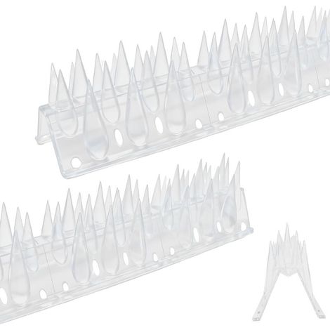 Piques anti-oiseaux, Transparent, Lot de 12, Nouvelles Piques de Rebord de Toit, Piques anti-pigeons pour Clôture, Extérieur, Jardin, Éloigne les Ratons Laveurs et les Mouette, Clôture (1/5)