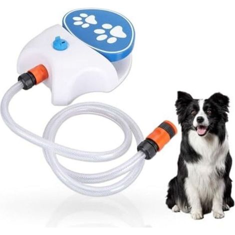 Fontaine à eau extérieure pour animaux de compagnie, fontaine à eau pour chien avec fonction coup de pied, distributeur d'eau pour chien, système de distribution d'eau pour pattes pour eau fraîche (1/5)