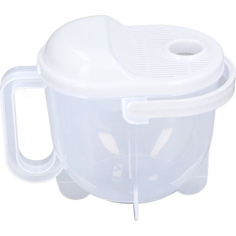 Bol à riz à rinçage à eau en ABS transparent avec passoire fine et poignée auxiliaire, panier de nettoyage du riz pour la cuisine (1/5)