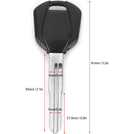 Clé de contact vierge pour moto avec coque - Style fibre de carbone pour Honda (1/5)