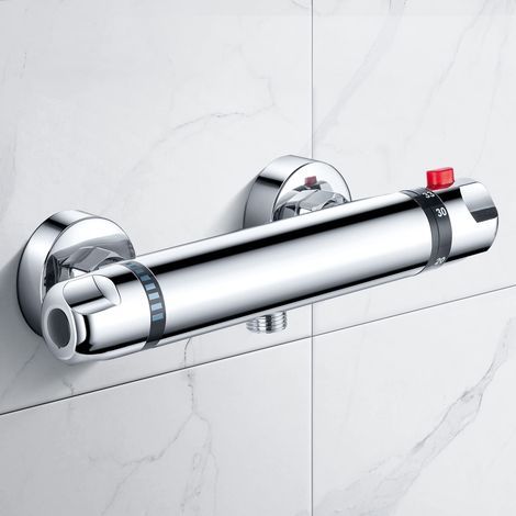 Shower Mixer, Thermostatic Shower Mixer, Thermostatic Shower Mixer with Safety Button at 38°C, Thermostatic Faucet with Anti-Slip Button Save Water (1/5)