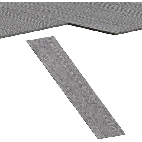 Froadp 2,5m² Selbstklebende PVC-Bodenbelag Vinylboden Tapete Holzoptik Klebefolie Zuschneidbar Bodenfliesen 18 Stück Vinyl-Fußböden Set (Eiche Nacht) (1/5)