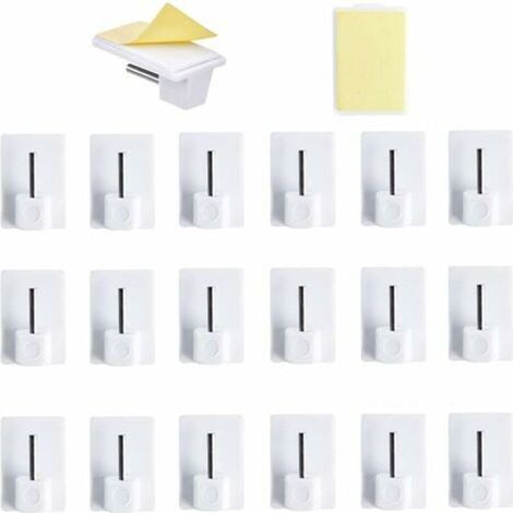 ZVD 40 pcs Rideaux Crochets Adhésifs pour Tringle Rideau Crochet Autocollant Accroche Rideau Sans Percage pour Rideau Canne de Cuisine de Chambre de Salle de bain de Balcon (1/4)