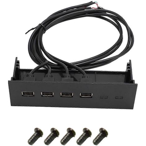 Hub USB en façade, 5,25 pouces, 4 ports, haute vitesse, stable, compatible plug-and-play avec les cartes mères de bureau, les lecteurs optiques intelligents et les ports de façade. (1/5)