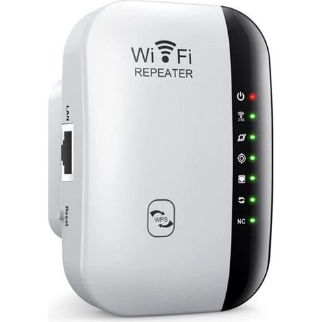 Amplificateur WiFi sans fil puissant 300 Mbps - Répéteur WiFi, Booster et Extender WiFi facile à installer avec bouton de configuration (1/4)