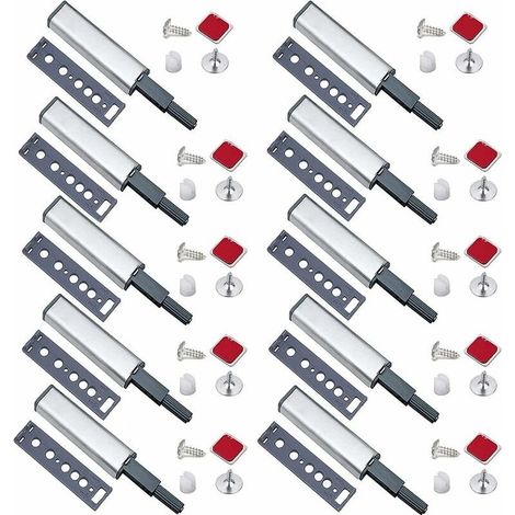 Amortisseur Porte Placard Push to Open Système Fermeture Magnétique pour d'armoire Tiroir 10Pcs fermetures pression Touch Release Cabinet portes Loquet (1/5)