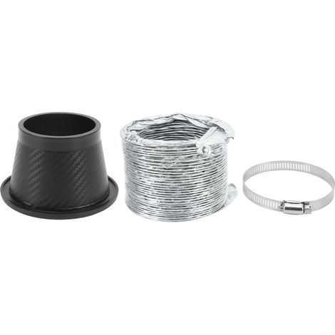 Kit d'entonnoir de tuyau d'admission d'air turbo universel en caoutchouc à motif fibre de carbone pour la plupart des véhicules (1/5)