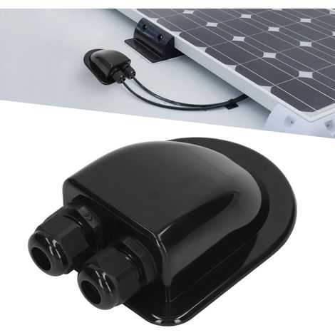 Boîtier de jonction de câbles, support de montage solaire photovoltaïque, base noire (1/5)