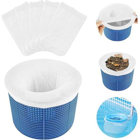Skimmer-Socken für den Pool, 12 Stück, aus elastischem Nylon, Weiß