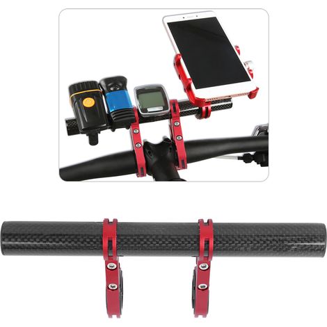 Support vélo carbone universel, double fixation pour éclairage avant et arrière, serrage renforcé (1/5)