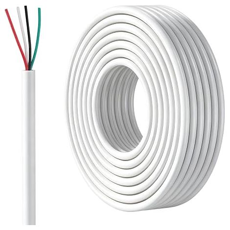 Electrical Cable 28AWG 4 Core Copper PVC Sheathed Round Electric Wire Diameter 0.3cm, Voltage 300V Resistant 176°F for Dry Low Power Appliances