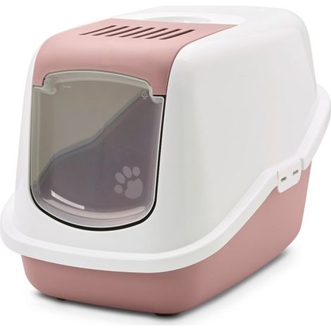 Toilettes pour chats Nestor avec porte battante – Plastique lisse anti-odeurs – Dimensions 56 x 39 x 38,5 cm – Disponible en 3 couleurs – Savic (1/7)