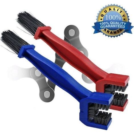 Motorrad- oder Fahrradkettenreinigungsbürste – 2er-Pack – Rot, Blau (1/4)