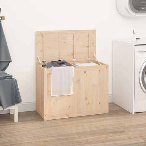 vidaXL Baúl para la colada madera maciza de pino 88,5x44x66 cm (1/5)