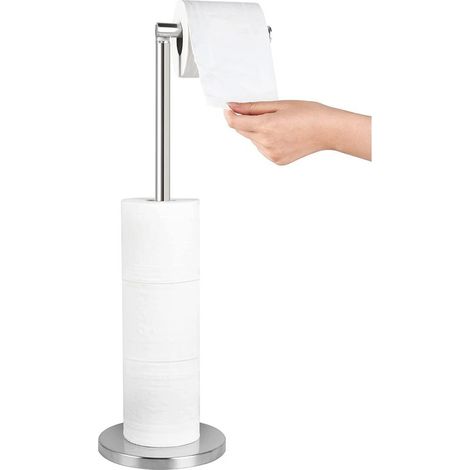 Porte-papier toilette sur pied - Design moderne et pratique pour salle de bain, acier inoxydable, 5 rouleaux (1/4)