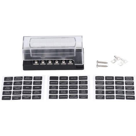 Bloc de Fusibles à Lame à 6 Voies, Porte-fusible Marin avec Indicateur LED, Matériau de Haute qualité pour Voiture, Bateau, Camping-car, Camion. (1/5)