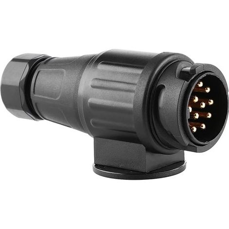 13-poliger Anhängerstecker – 12-V-Elektroanhängerstecker – Schwarzer Kunststoff-Anschlussadapter (1/5)