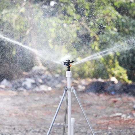 (noir) 1 x Arroseur à bascule rotatif réglable à 360° pour arrosage à impact, dispositif d'irrigation pour pelouses et jardins (1/5)