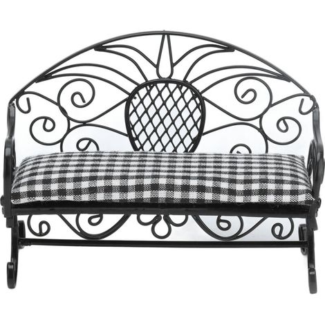 Banc miniature 1:12 finement travaillé design élégant meuble en miniature détaillé (1/5)