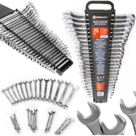 FORCEKRAFT Juego grande de llaves combinadas 25 piezas 6-32 mm Cr-V