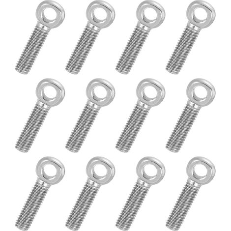 12 Pcs Boulon à Œil M5x20mm Boulon à Œillet de Levage pour Balancement d'Épaule, Vis Filetage Complet en Acier Inoxydable 304, Filetage Métrique Trou Coulissant, Couleur Argentée (1/5)