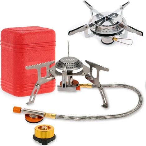 Réchaud de camping ultraléger, pliable, à gaz, briquet, grill de pique-nique portable, équipement de cuisine de survie en milieu sauvage. (1/4)