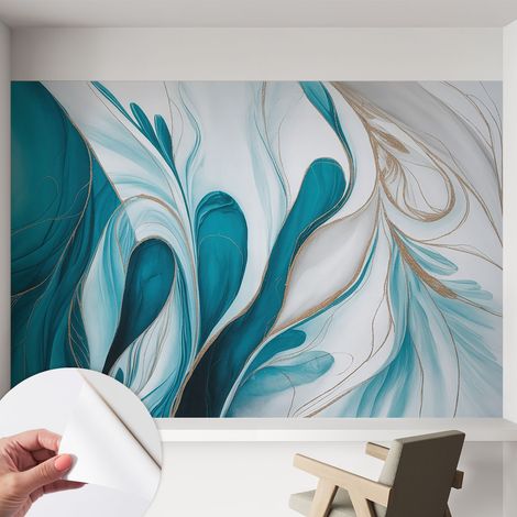 Carta da parati autoadesiva - Fotomurale adesivo - design elegante - stile moderno - Motivi fluidi 152x104 cm (1/5)