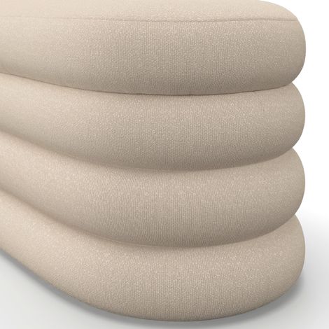 Mömax Hockerbank Lorena Beige Boucl&eacute Gepolstert mit Stauraum (1/5)