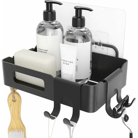 Green Mobility-Étagère de salle de bain sans perçage, ventouse murale pour shampoing savon serviette (1/5)