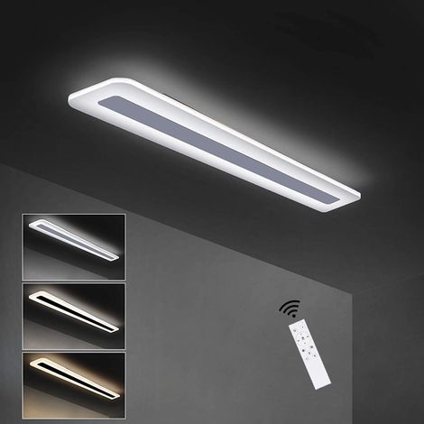 ZMH LED plafonnier dimmable 23W LED panneau lampe de bureau en métal et acrylique 60cm moderne lampe de salon blanc plafonnier plat avec télécomman