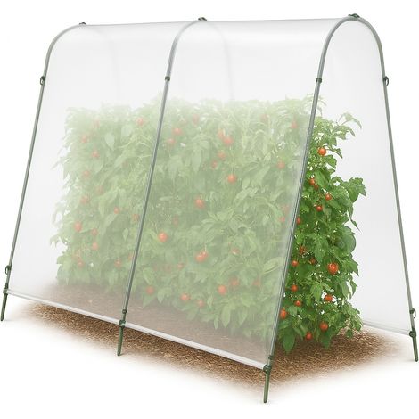 Terre Jardin – Serre à tomates 200x180x120 cm – Bâche renforcée en polyéthylène – Arceaux acier pour protection contre intempéries – Croissance optimisée