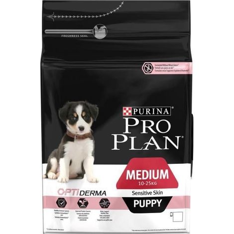 Purina – Croquettes pour chien au saumon pour chiots jusqu'à 12 mois – 3 kg – Sans gluten de blé – Peau sensible et pelage brillant