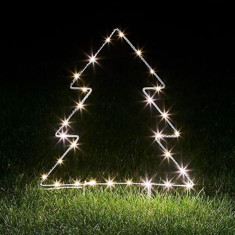Sapin de Noël Lumineux de 65 cm à Piquet pour Extérieur à Piles