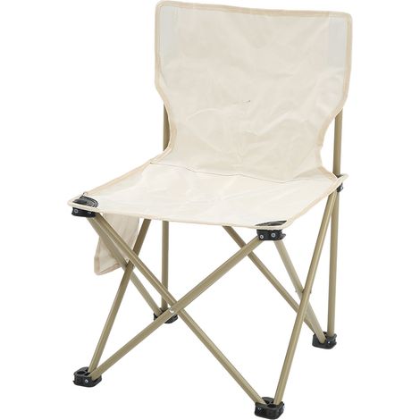 Chaise pliante antidérapante légère portable avec sac de rangement, pour pêche pique-nique barbecue, beige XL (1/5)