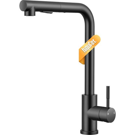 Robinet Cuisine, Bec Haut en Acier Inoxydable avec Rotation à 360°, Deux Modes et Installation DIY Facile, Nickel Brossé (1/5)