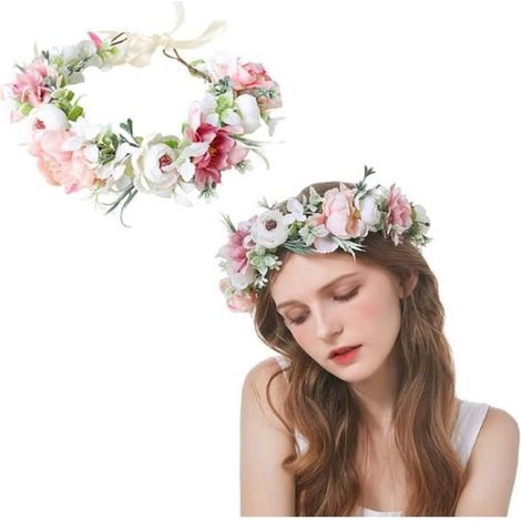 Couronne de Fleurs - Plage - Mariage - Femme - Cheveux - Demoiselle d'Honneur (1/4)
