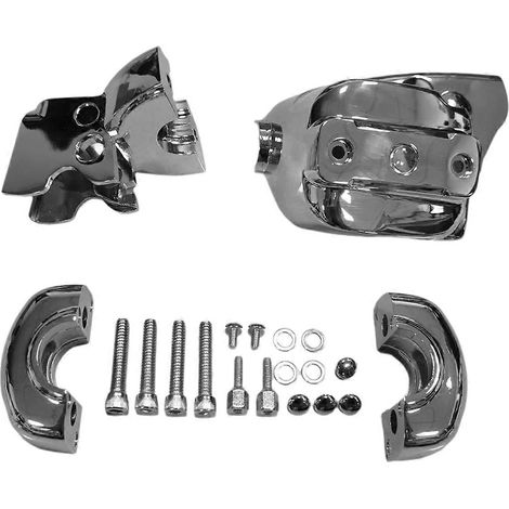 Kit de embellecedores cromados para los controles del manillar para Softails 96-14, Dynas 96-17 y cubierta del manillar del embrague delantero 96-03. (1/5)